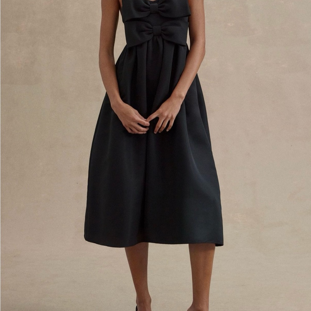 Sachin & Babi | Sloane Taffeta Double-Bow Pleated
Midi Dress - Picture 5 of 8